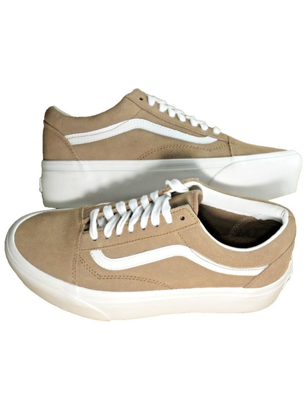Vans Women's Old Skool Stackform Suede Burro True White Platform Shoes Sizes NIB - Picture 7 of 7